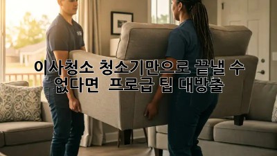 이사청소, 청소기만으로 끝낼 수 없다면?  프로급 팁 대방출!